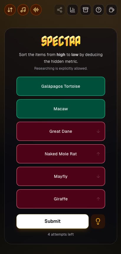 Spectra gameplay on mobile