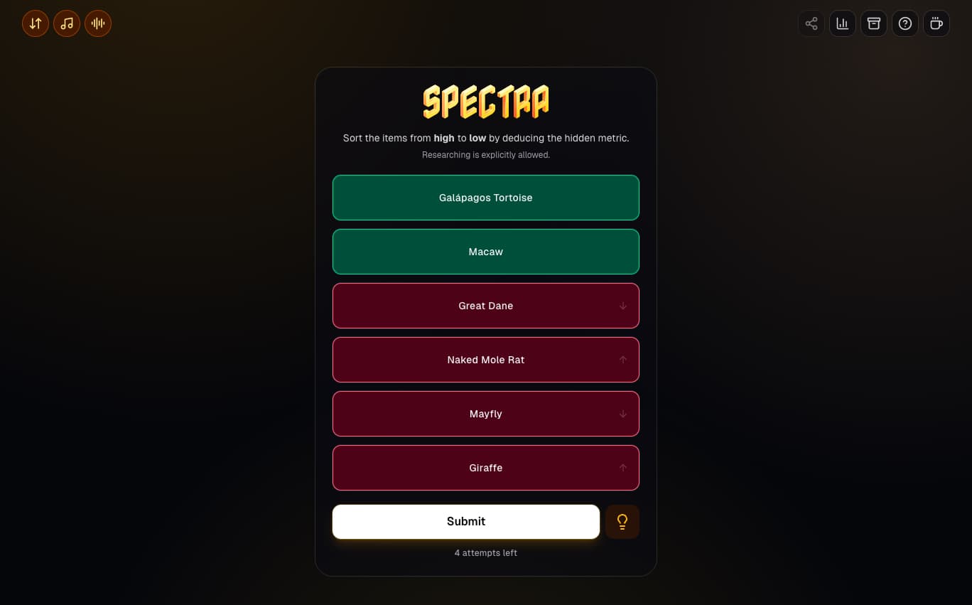 Spectra gameplay on desktop