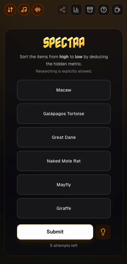 Spectra gameplay demonstration (looping GIF)
